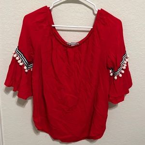 Ladies Red Blouse-Size Lg